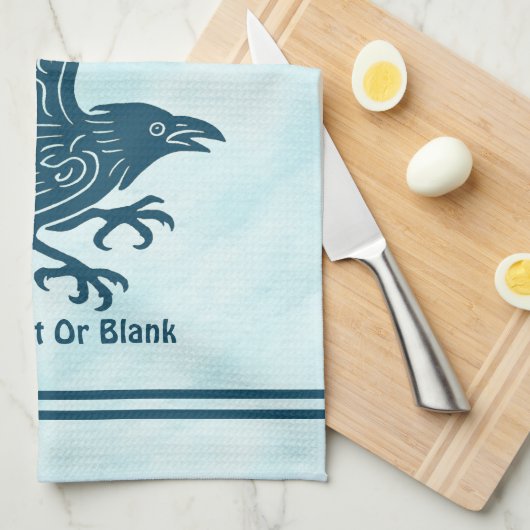 Linge De Cuisine Corbeau bleu dansant (Quart Plié)