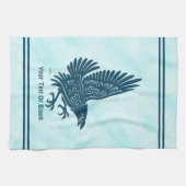 Linge De Cuisine Corbeau bleu dansant (Horizontal)