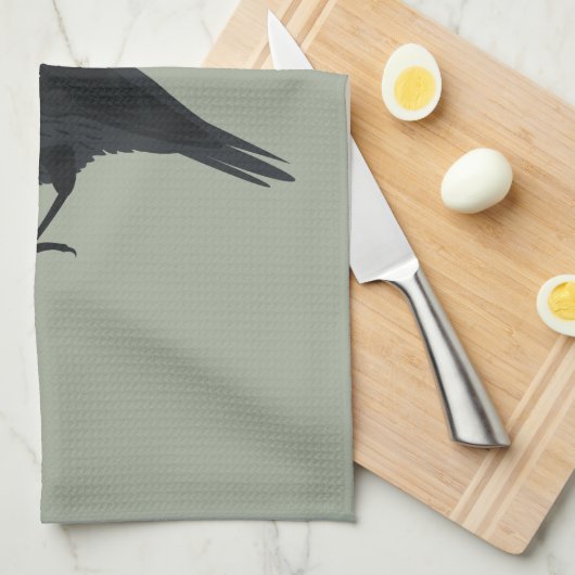 Linge De Cuisine Corbeau de Noël (Quart Plié)