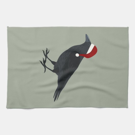 Linge De Cuisine Corbeau de Noël (Horizontal)