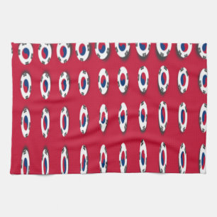 Linge De Cuisine Corée du Sud Polka Dot Drapeau Design d'art : une 