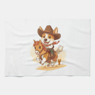 Linge De Cuisine Corgi Cowboy � Chien de Rodéo Occidental