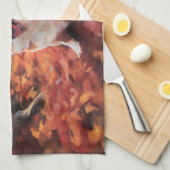 Linge De Cuisine Corgi dans les feuilles d'automne automne automne  (Quart Plié)