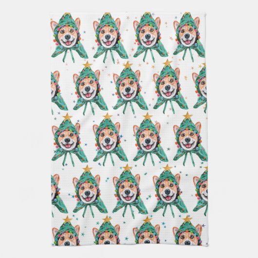 Linge De Cuisine Corgi Dog Breed Christmas (Vertical)