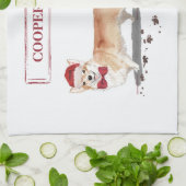 Linge De Cuisine Corgi Funny Chien de Noël avec arbre (Plié)