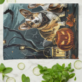 Linge De Cuisine Corgi Halloween Épouvantable (Plié)