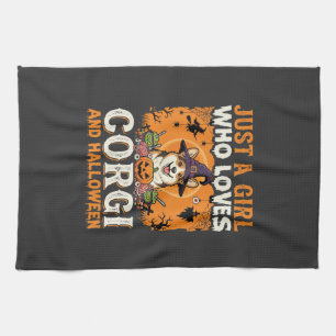 Linge De Cuisine Corgi Halloween Sorcière Fille Horreur Vintage