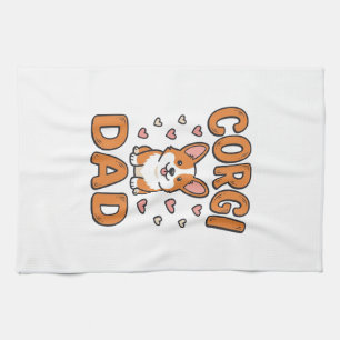 Linge De Cuisine Corgi Papa Gravure Vintage T-Shirt pour Amoureux d