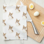 Linge De Cuisine Corgi (rouge) (Quart Plié)