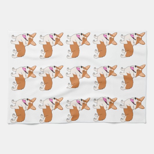Linge De Cuisine Corgis rouges et blancs (Horizontal)