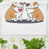 Linge De Cuisine Corgis Vibes en Amour (Plié)