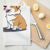 Linge De Cuisine Corgis Vibes en Amour (Quart Plié)