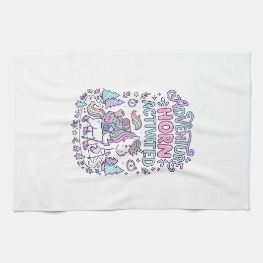 Linge De Cuisine Corne d'Aventure de Licorne Activée Graphique Past (Horizontal)