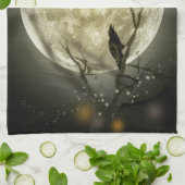 Linge De Cuisine Corneilles Éffrayantes de la Lune d'Halloween (Plié)