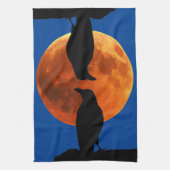 Linge De Cuisine Corneilles, Oiseaux noirs Lune & Ravens (Vertical)