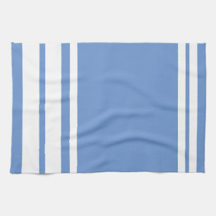Linge De Cuisine Cornflower Blue : Lignes modernes en blanc