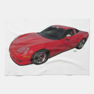 Linge De Cuisine Corvette rouge