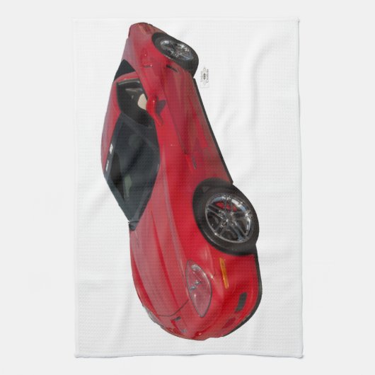 Linge De Cuisine Corvette rouge (Vertical)