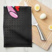 Linge De Cuisine Cosmétique; Noir mignon (Quart Plié)