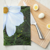 Linge De Cuisine Cosmos blancs (Quart Plié)