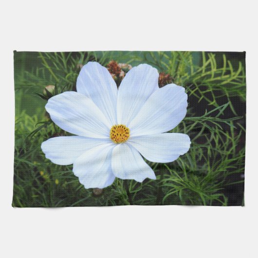 Linge De Cuisine Cosmos blancs (Horizontal)