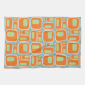 Linge De Cuisine Cosse de mod en turquoise et orange et blanc (Horizontal)