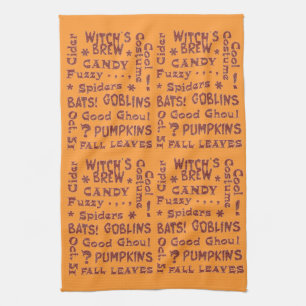 Linge De Cuisine Costume de bonbons d'Halloween 31 oct. orange et n