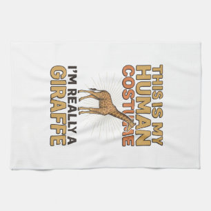 Linge De Cuisine Costume Humain de Girafe Drôle Gravure Vintage Shi