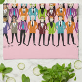 Linge De Cuisine Costumes rétro T-serviette - rose (Plié)