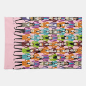 Linge De Cuisine Costumes rétro T-serviette - rose (Horizontal)