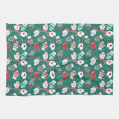 Linge De Cuisine Cosy hiver Noël Mittens Motif en vert (Horizontal)