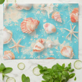 Linge De Cuisine Côtière rustique - Coquillages, Starfish, Reef (11 (Plié)