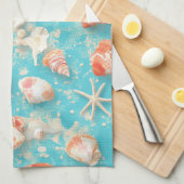 Linge De Cuisine Côtière rustique - Coquillages, Starfish, Reef (11 (Quart Plié)