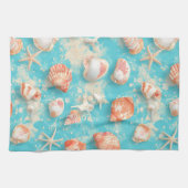 Linge De Cuisine Côtière rustique - Coquillages, Starfish, Reef (11 (Horizontal)