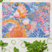 Linge De Cuisine Côtière rustique - Coquillages, Starfish, Reef (19 (Plié)