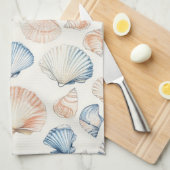 Linge De Cuisine Côtière rustique - Coquillages, Starfish, Reef (21 (Quart Plié)