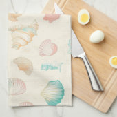 Linge De Cuisine Côtière rustique - Coquillages, Starfish, Reef (22 (Quart Plié)