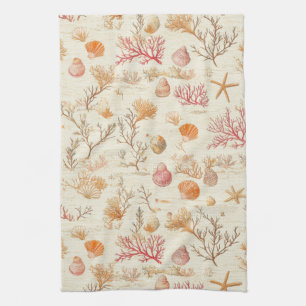 Linge De Cuisine Côtière rustique - Coquillages, Starfish, Reef (5)