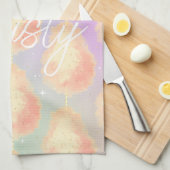 Linge De Cuisine Coton bonbon étoile poussière pêche turquoise viol (Quart Plié)