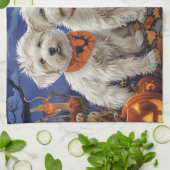 Linge De Cuisine Coton De Tulear Halloween Épouvantable (Plié)