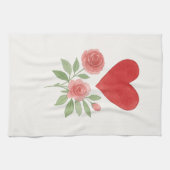 Linge De Cuisine Cottage Cosy Cœur et Roses  (Horizontal)