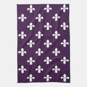 Linge De Cuisine Cottage Eggplant Sud Fleur de Lys
