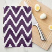 Linge De Cuisine Cottage sud aubergine Chevrons (Quart Plié)