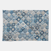 Linge De Cuisine Couche de flocons de neige bleu et blanc (Horizontal)