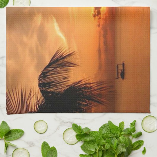 Linge De Cuisine coucher de soleil (Plié)