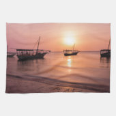 Linge De Cuisine Coucher de soleil à Zanzibar (Horizontal)