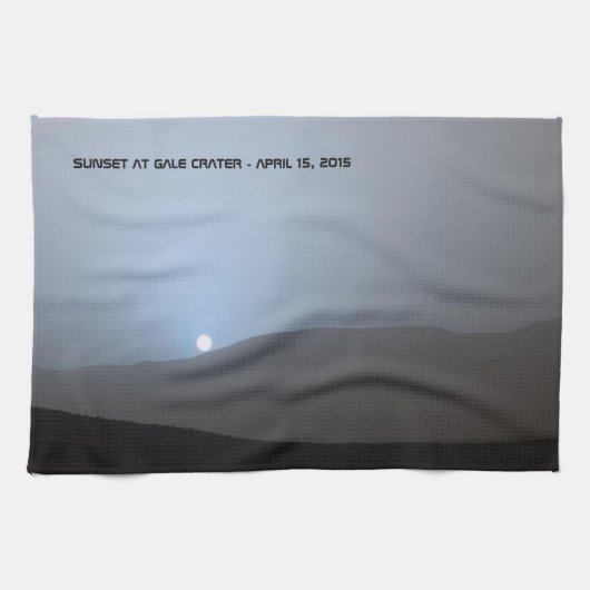 Linge De Cuisine Coucher de soleil bleu martien (Horizontal)