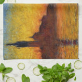 Linge De Cuisine Coucher de soleil de Monet Venise Impressionnisme (Plié)