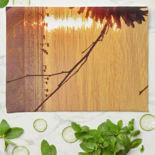 Linge De Cuisine Coucher de soleil du lac Pinecone (Plié)