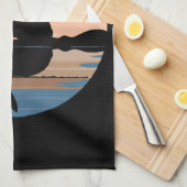 Linge De Cuisine Coucher de soleil rétro de lapin (Quart Plié)